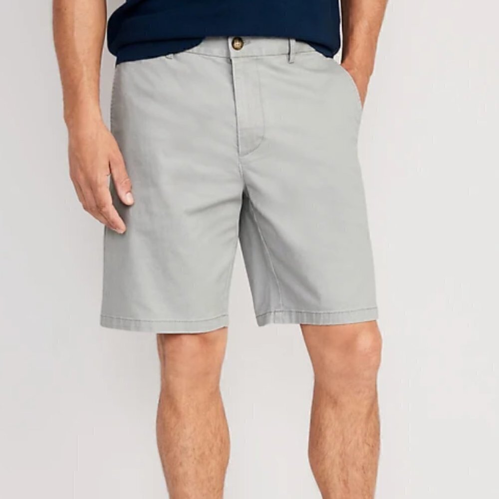 Old Navy Men's Size 46‎ Slim Chino Short Greyscale Gray 9.5" Inseam 100% Cotton